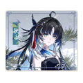 Rectangular acrylic magnet of Yangyang: Xuanling with pine branches, a blue lattice-corner frame and her name