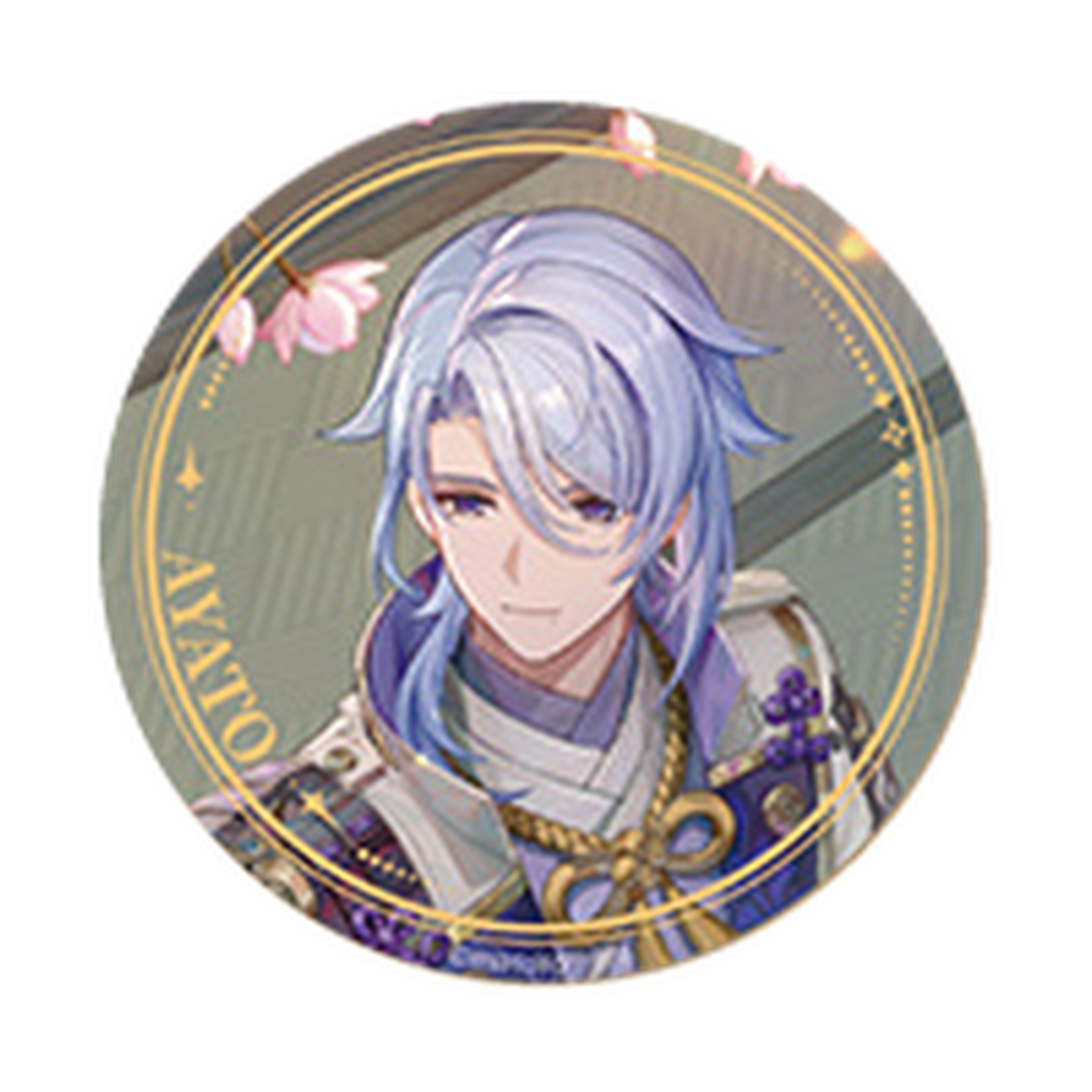 Genshin Impact — Kamisato Ayato Ichiban Kuji 2026 I Prize Double Glitter Button Badge