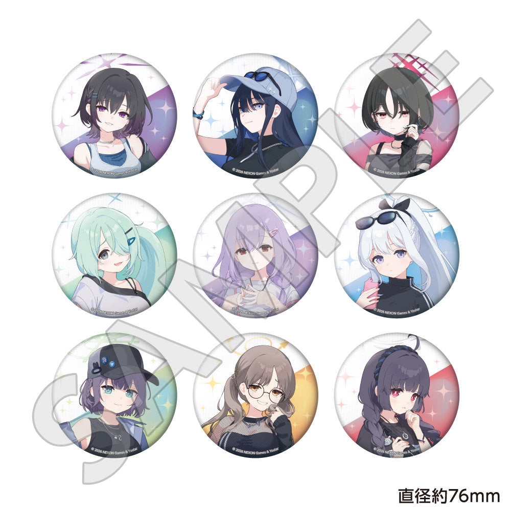 Blue Archive 5.5th Anniversary Large Button Badges — Complete 9-Piece Set · Product image.