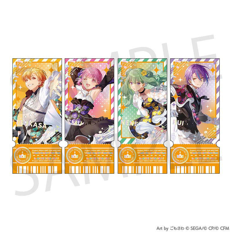 Project SEKAI Four character designs arranged with their printed display mount — view 3