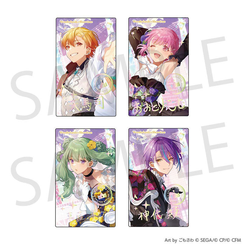 Project SEKAI Four character designs arranged with their printed display mount — view 3