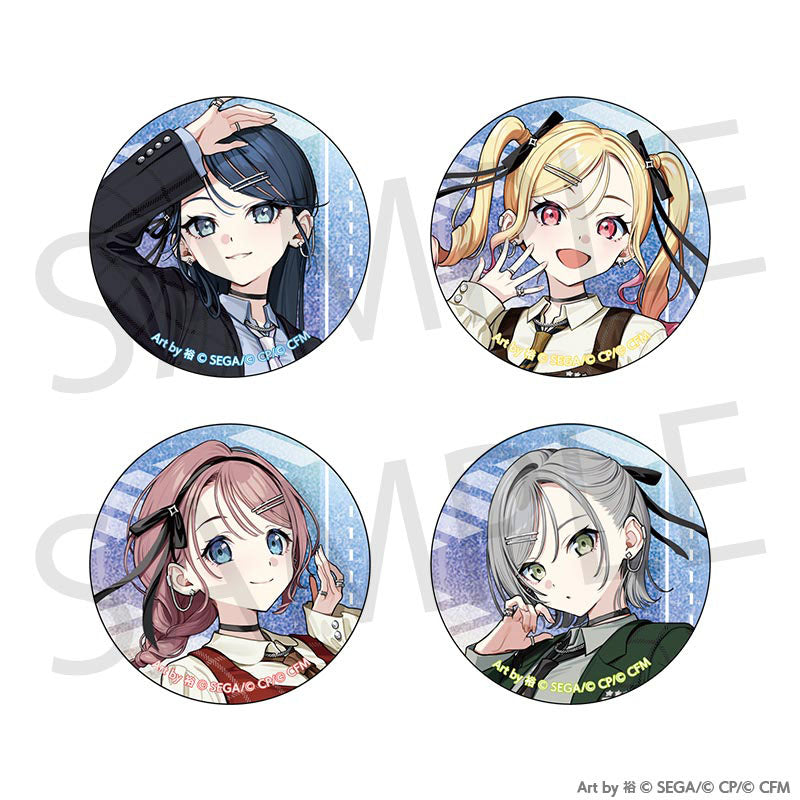 Project SEKAI Four character designs arranged with their printed display mount — view 3