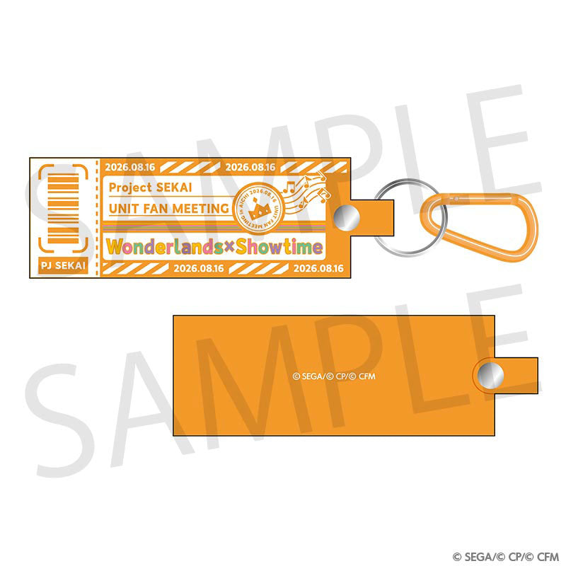 Project SEKAI Luggage-tag shape in the unit colours with a carabiner — view 3