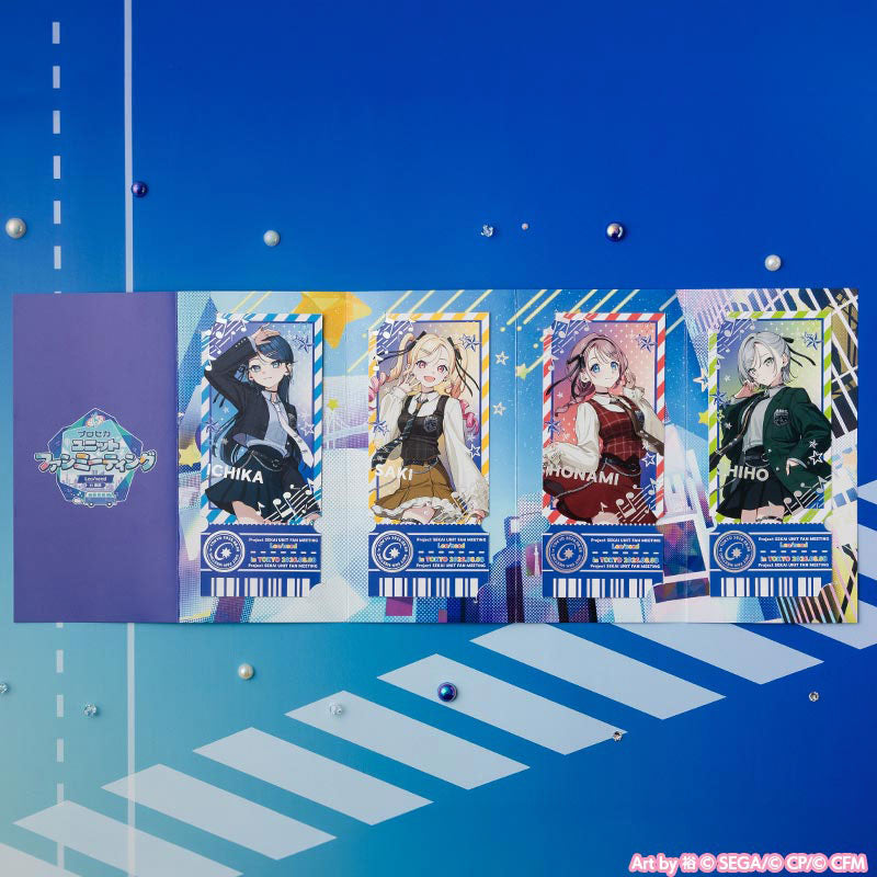Project SEKAI Four character designs arranged with their printed display mount — view 4