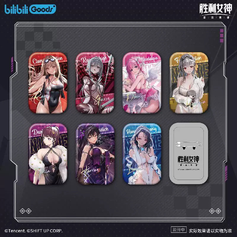 승리의 여신 니케 공식 정품 굿즈 코스튬 시리즈 사각 캔 뱃지 세트 박스