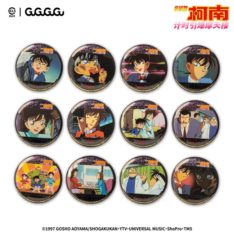 명탐정 코난 공식 정품 굿즈 시한장치의 마천루 장면 캔 뱃지 랜덤 1종