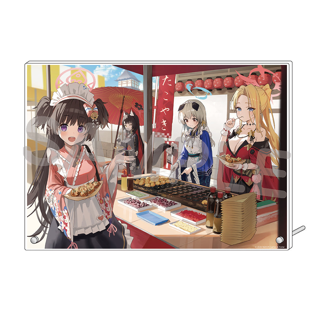 블루 아카이브 공식 정품 굿즈 일본 요스타 5주년 시리즈 아크릴 플레이트 2026 (축제운영위원회 & 와카모) 블아 블루아카