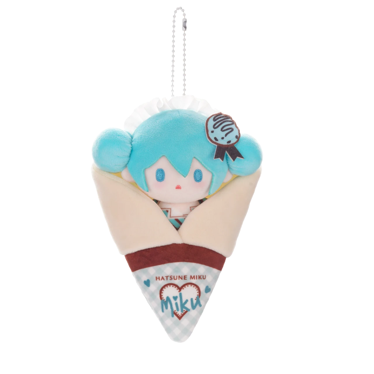 보컬로이드 하츠네 미쿠 공식 정품 굿즈 크레페 시리즈 봉제 인형 키링 민트 초코