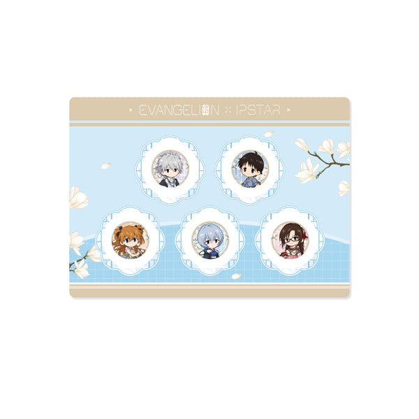 Evangelion: IPSTAR Collab Mini Can Badge Set - Chibi Pilot Ver