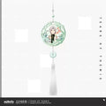미해결 사건부 공식 정품 굿즈 만령국 · 요문부 시리즈 옥빛 펜던트 키링 윤노아