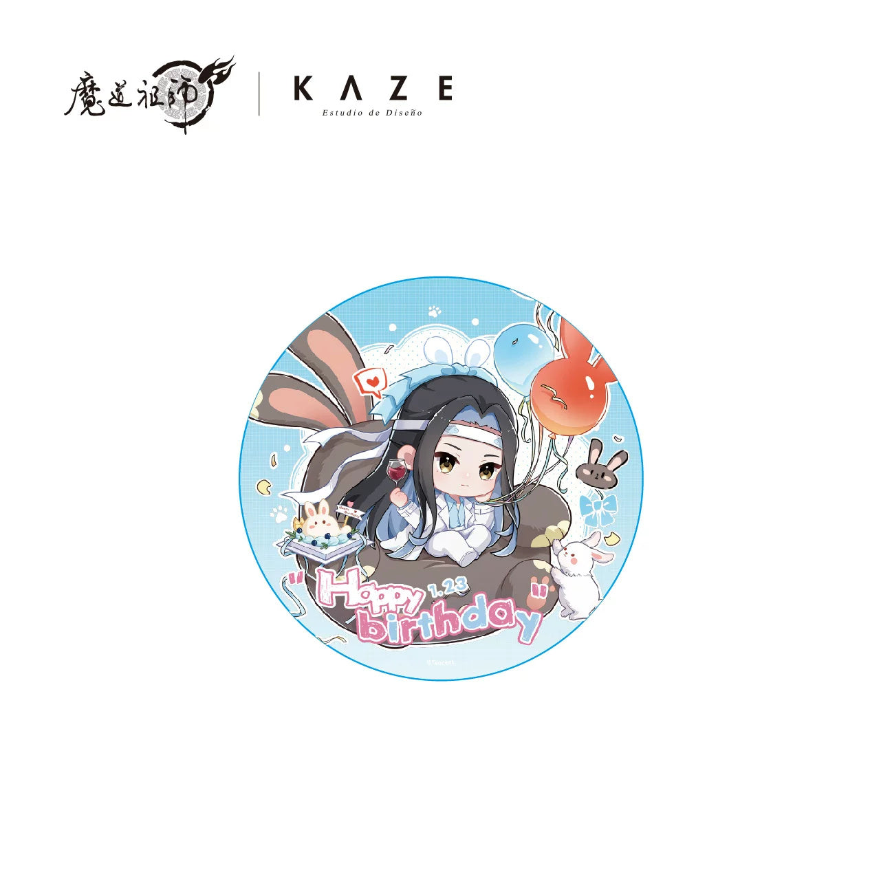 마도조사 공식 정품 굿즈 KAZE 콜라보 해피 버스데이 시리즈 아크릴 코스터 남망기 Q버전