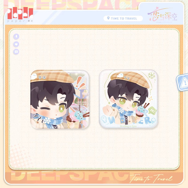 Love and Deepspace: Zayne Square Tin Badge Set - Strolling in Sync Ver.