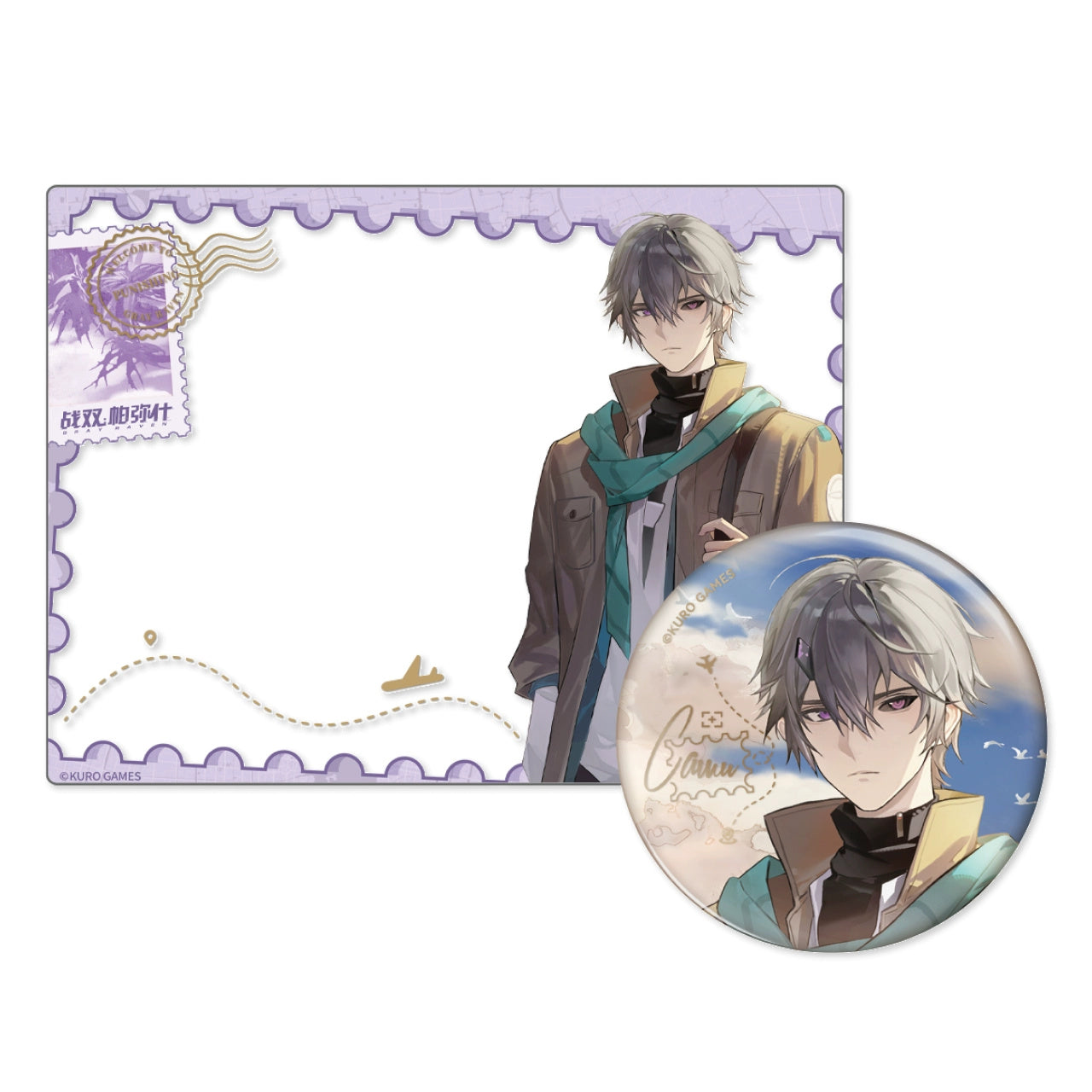 퍼니싱 그레이 레이븐 공식 정품 굿즈 6주년 세계 기행 시리즈 투명 카드 & 캔 뱃지 세트 카무