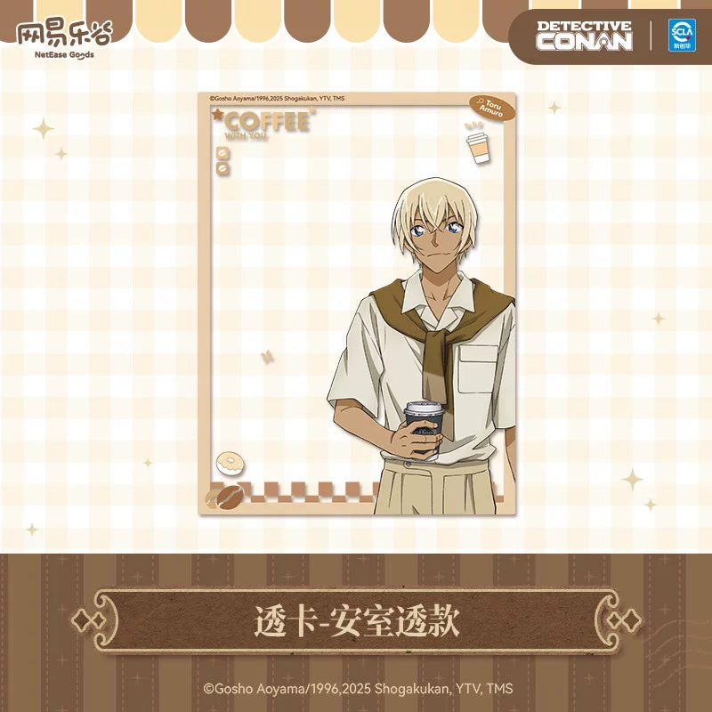 명탐정 코난 공식 정품 굿즈 넷이즈 커피 타임 시리즈 투명 카드 아무로 토오루