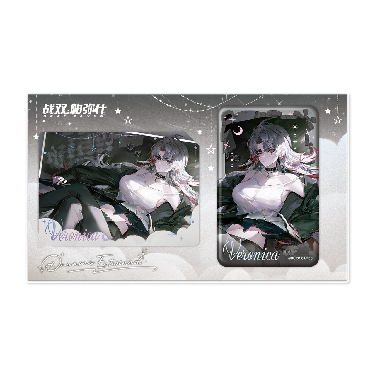 퍼니싱 그레이 레이븐 공식 정품 굿즈 6주년 함께 꿈꾸는 시간 시리즈 포토 카드 & 캔 뱃지 세트 베로니카