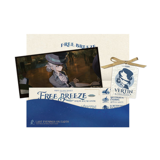 Reverse 1999 *Free Breeze* Cruise Ticket Set with Illustration Postcards Vertin
