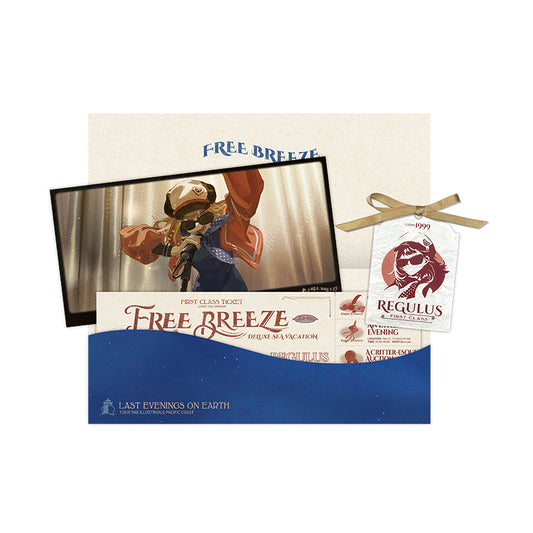 Reverse 1999 *Free Breeze* Cruise Ticket Set with Illustration Postcards Regulus