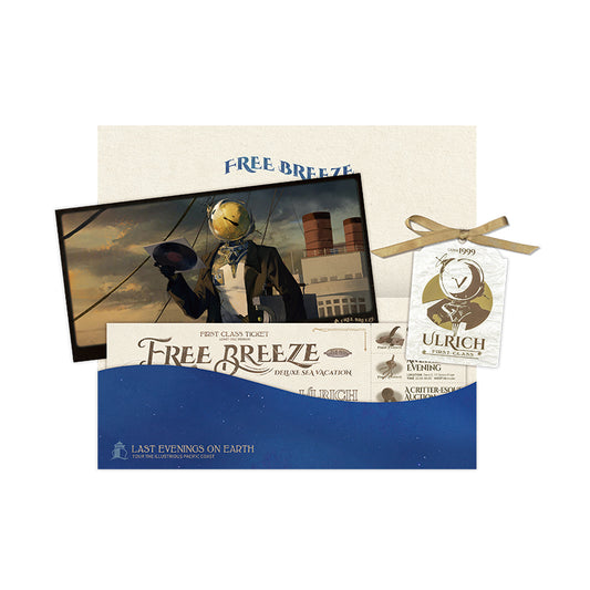 Reverse 1999 *Free Breeze* Cruise Ticket Set with Illustration Postcards Ulrich