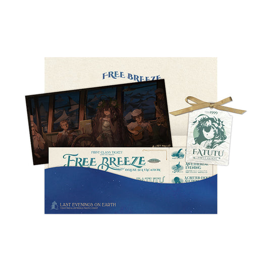 Reverse 1999 *Free Breeze* Cruise Ticket Set with Illustration Postcards Fatutu