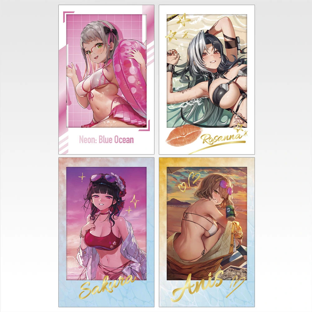 勝利の女神：NIKKE · 一番くじ CHAPTER8 · I賞 · 夏の思い出フォトカード4枚セット · ネオン · ロザンナ · サクラ · アニス · 商品画像