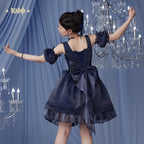 Genshin Impact: Furina Impression Theme Corset Bustier Dress - Navy