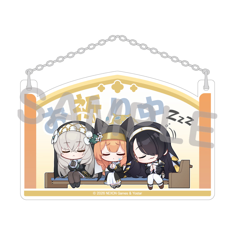 블루 아카이브 공식 정품 굿즈 일본 요스타 5주년 시리즈 아크릴 도어 사인 기도 중 - 사쿠라코 & 마리 & 히나 블아 블루아카