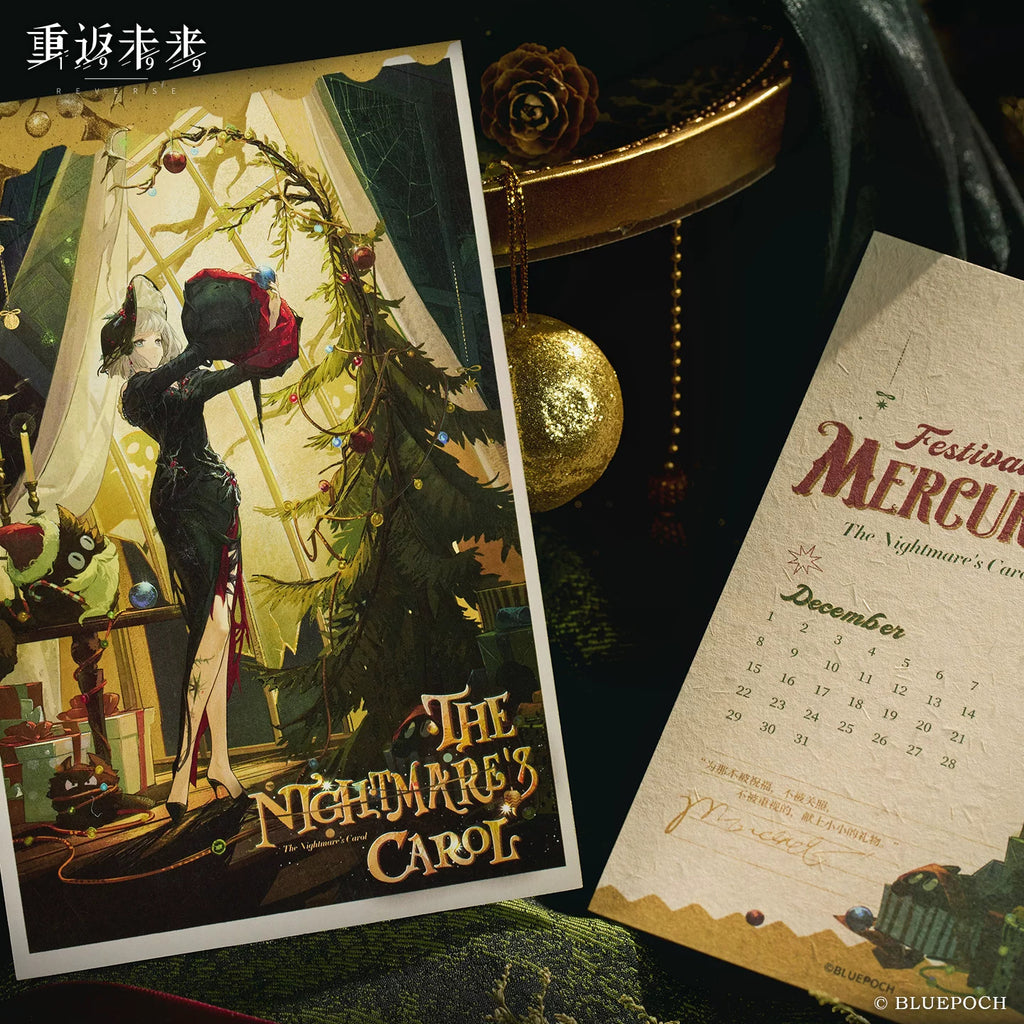 Reverse: 1999: Mercuria Postcard & Can Badge Set - The Nightmare's Carol
