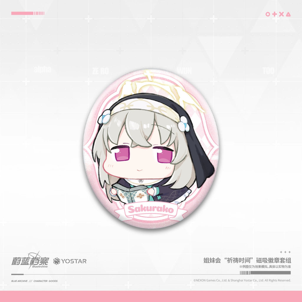 Blue Archive: Sisterhood Prayer Time Magnetic Badge Set - Mari, Hinata &.