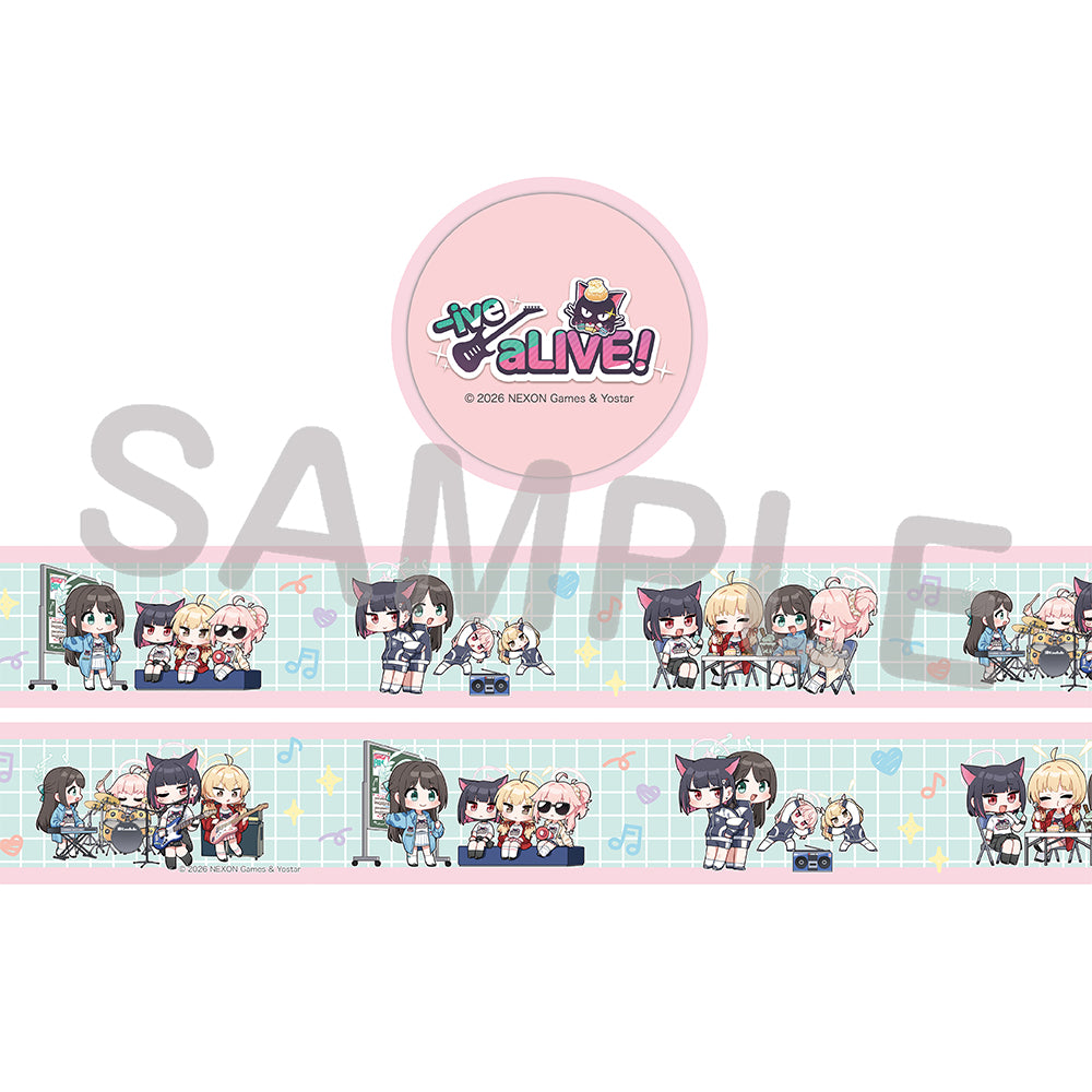 블루 아카이브 공식 정품 굿즈 일본 요스타 5주년 시리즈 마스킹 테이프 -ive aLIVE! 블아 블루아카