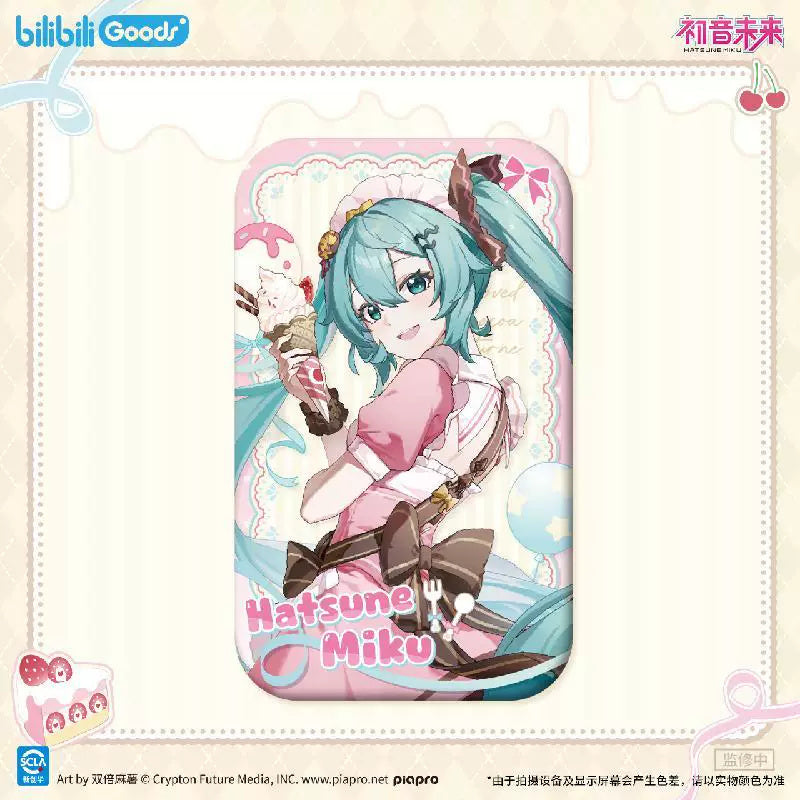 보컬로이드 하츠네 미쿠 공식 정품 굿즈 첫 마음의 속삭임 시리즈 미쿠 세로형 캔 뱃지 바삭 콘
