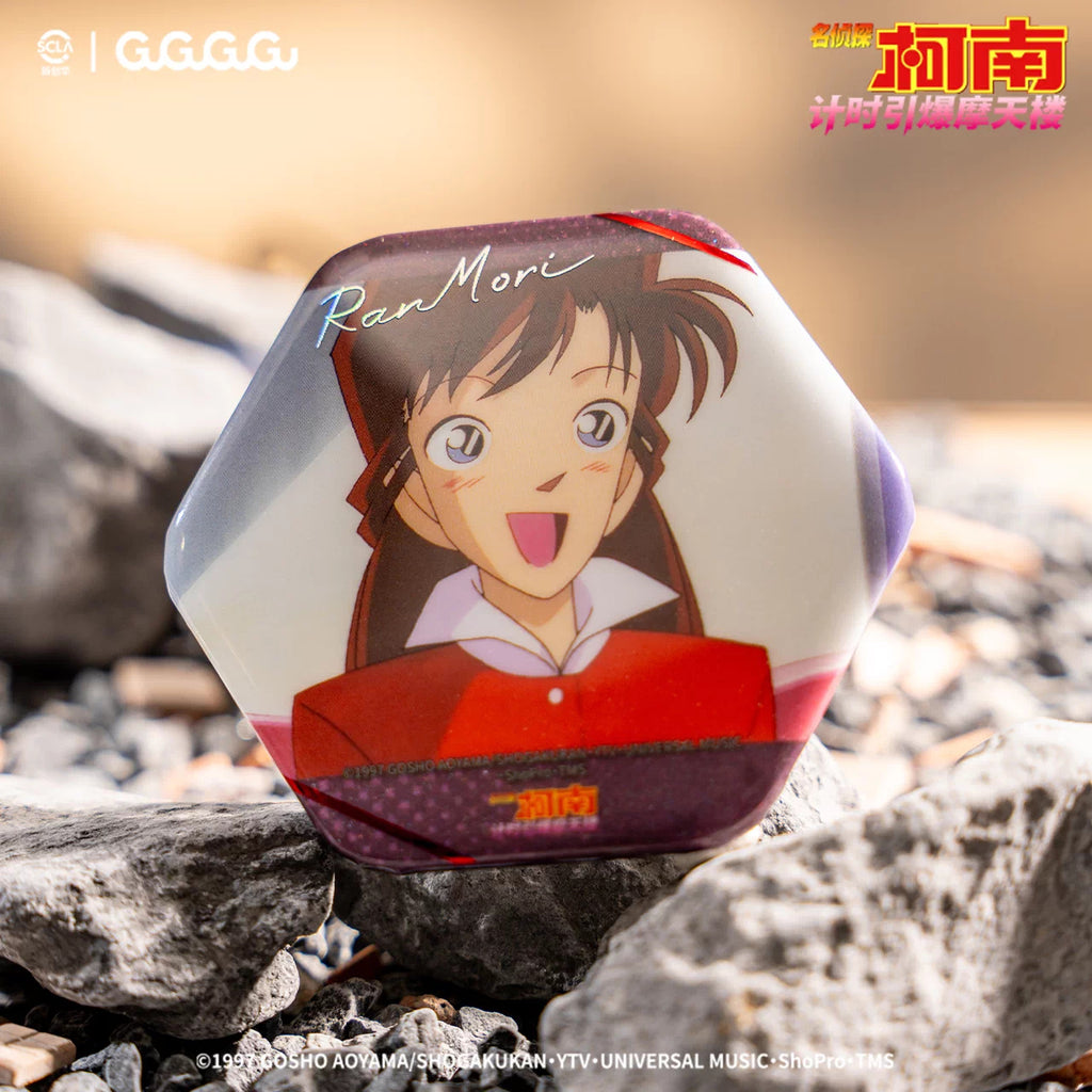 Detective Conan: Ran Mouri Hexagonal Can Badge - The Time-Bombed Skyscraper