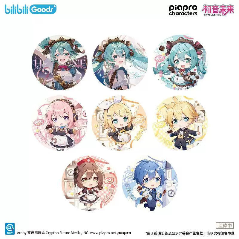 보컬로이드 하츠네 미쿠 공식 정품 굿즈 첫 마음의 속삭임 시리즈 Q버전 원형 캔 뱃지 랜덤 1종